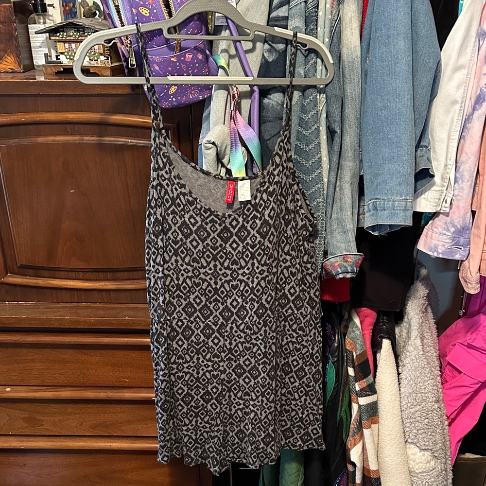 H&M Black and Gray Patterned romper